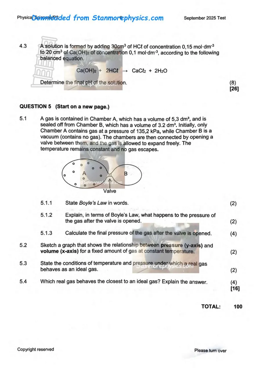 Grade 11 Physical Sciences Paper 1, Question 4.3